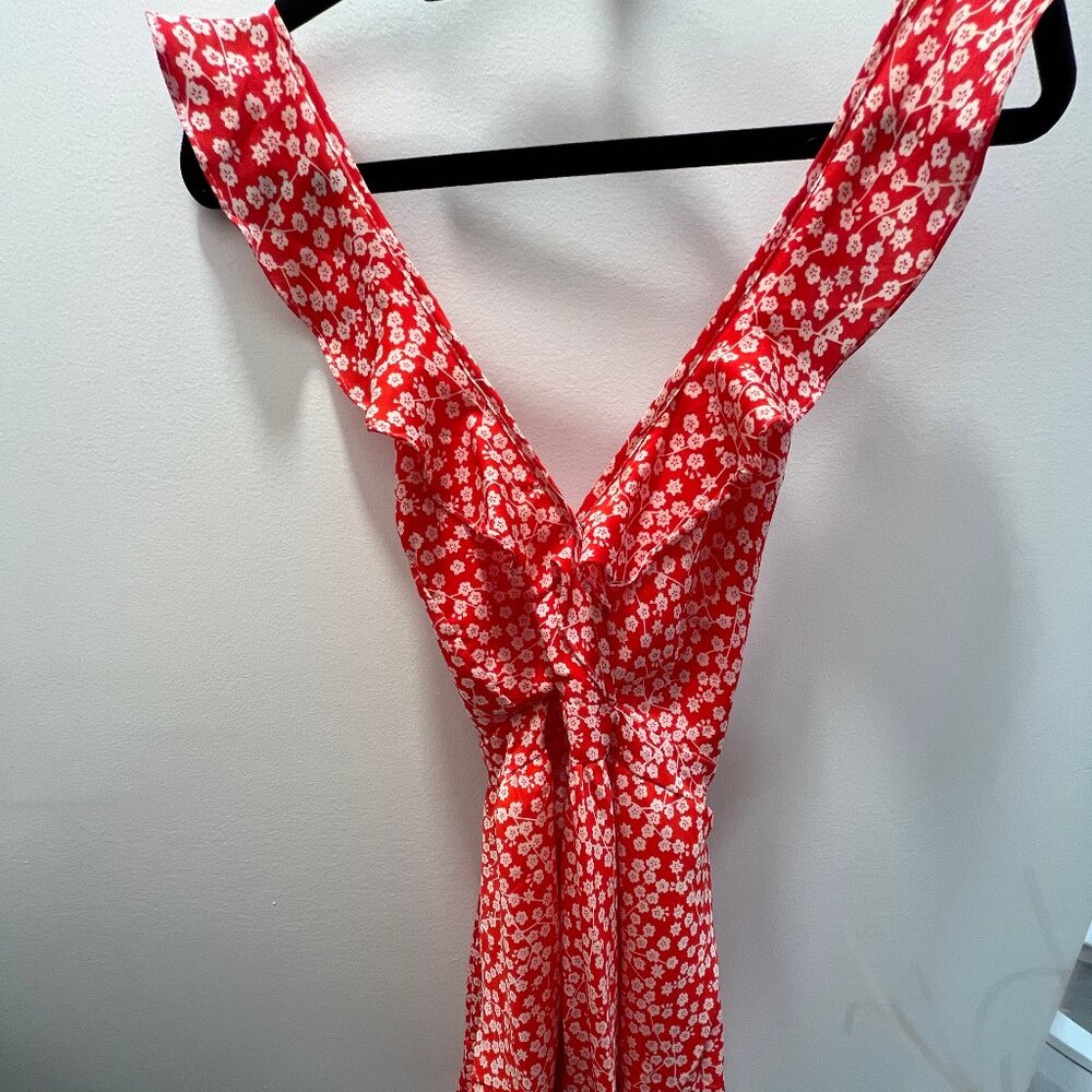 Red Poppy Ruffle Romper